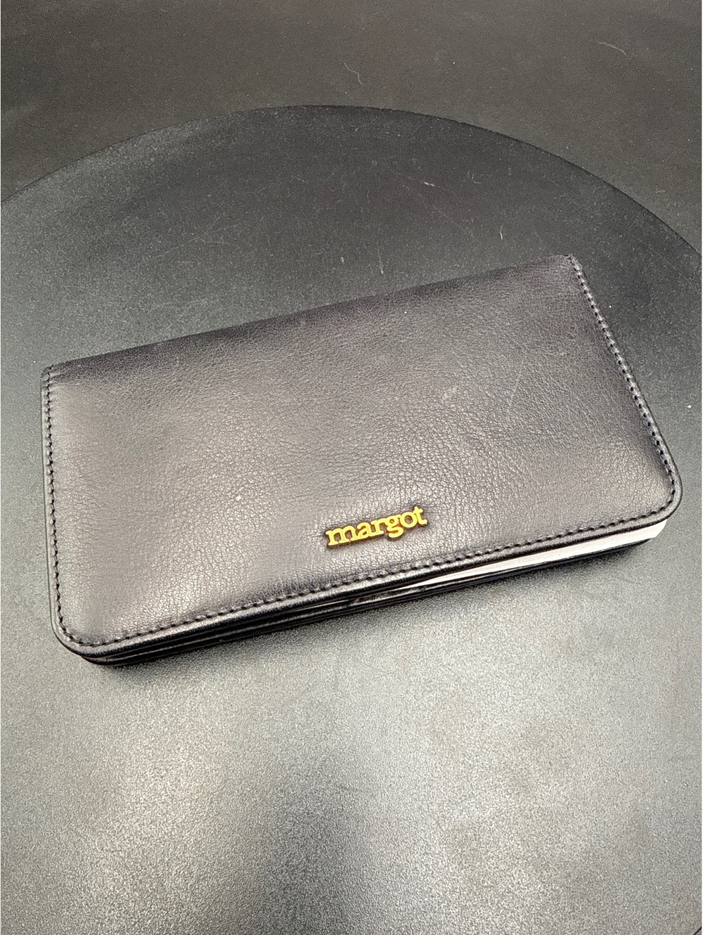 Margot Black Leather Long Wallet with Multiple Card Slots